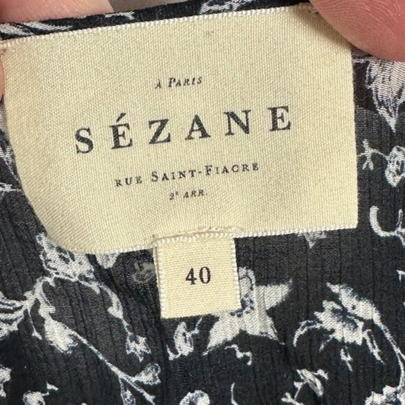 Sezane Silk Blend Floral Patchwork Jihane Blouse Top Size 40 French US 8 Boho - Picture 4 of 16